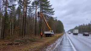 Опиловка деревьев компанией Arbori Culture — процесс выполнения работ.