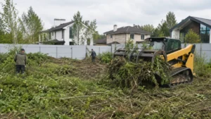 Специалисты Arbori Culture выполняют расчистку участка от древесной растительности.
