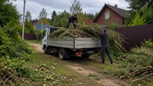 Вывоз мусора специалистами Arbori Culture с использованием специализированного транспорта.