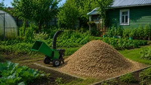 Древесная щепа после измельчения веток специалистами Arbori Culture.