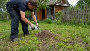 Специалисты Arbori Culture выполняют уничтожение муравьёв на территории участка.