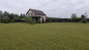 Участок после завершения покоса травы газонокосилкой компанией Arbori Culture.