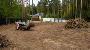Корчевка пней и расчистка участка компанией Arbori Culture — извлечение пней, удаление корней и расчистка территории.