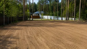 Результат корчевки пней и расчистки участка компанией Arbori Culture — полностью очищенная и подготовленная территория.